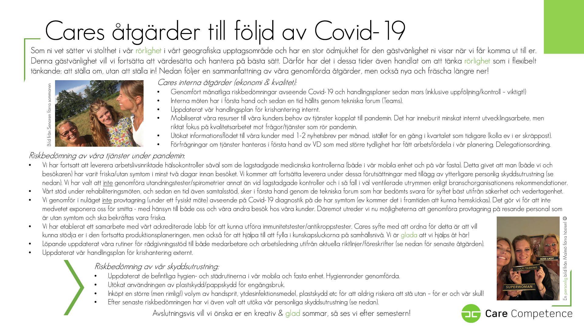 Cares åtgärder Covid 19 (1)