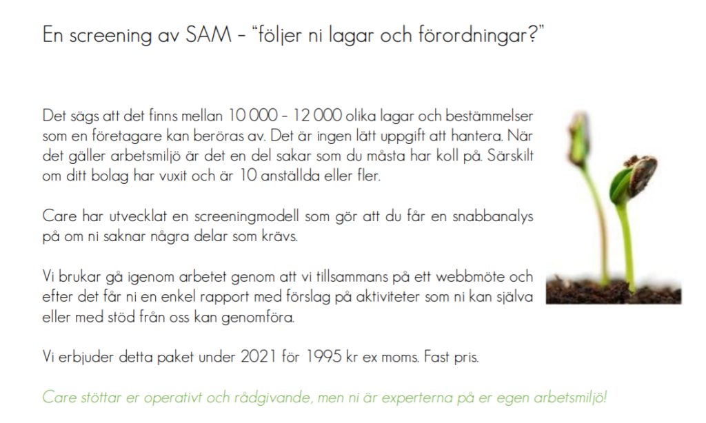 screening SAM